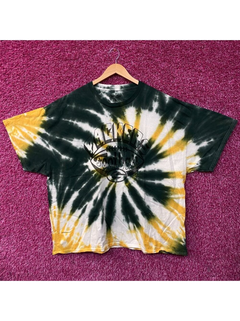 Junk Food Clothing NFL Green Bay Packers Football Tie Dye T-Shirt 2XL
